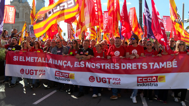 Más de mil trabajadores del metal se manifiestan por Barcelona en su ...
