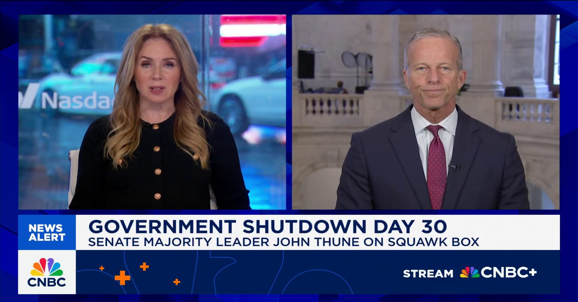 Senate Majority Leader John Thune on shutdown latest, Trump-Xi meeting ...