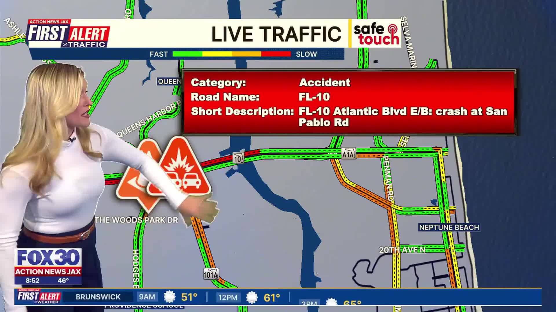 First Alert Traffic: Atlantic Blvd. westbound lanes closed due to crash ...
