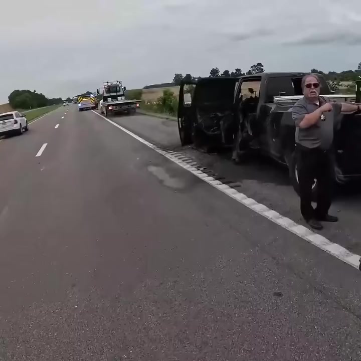 Code 3 Call: Fiery Pickup Truck on Interstate!