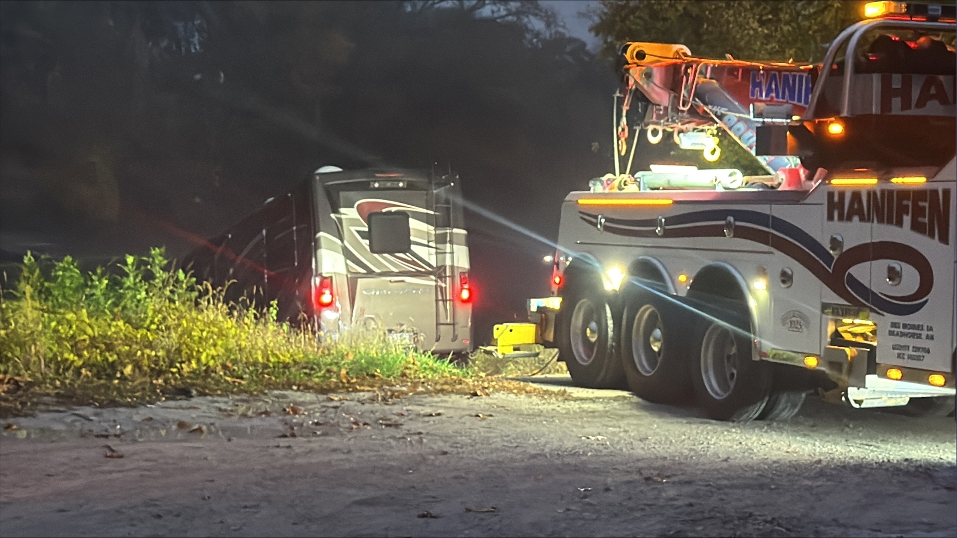 RV drives into Raccoon River Thursday morning