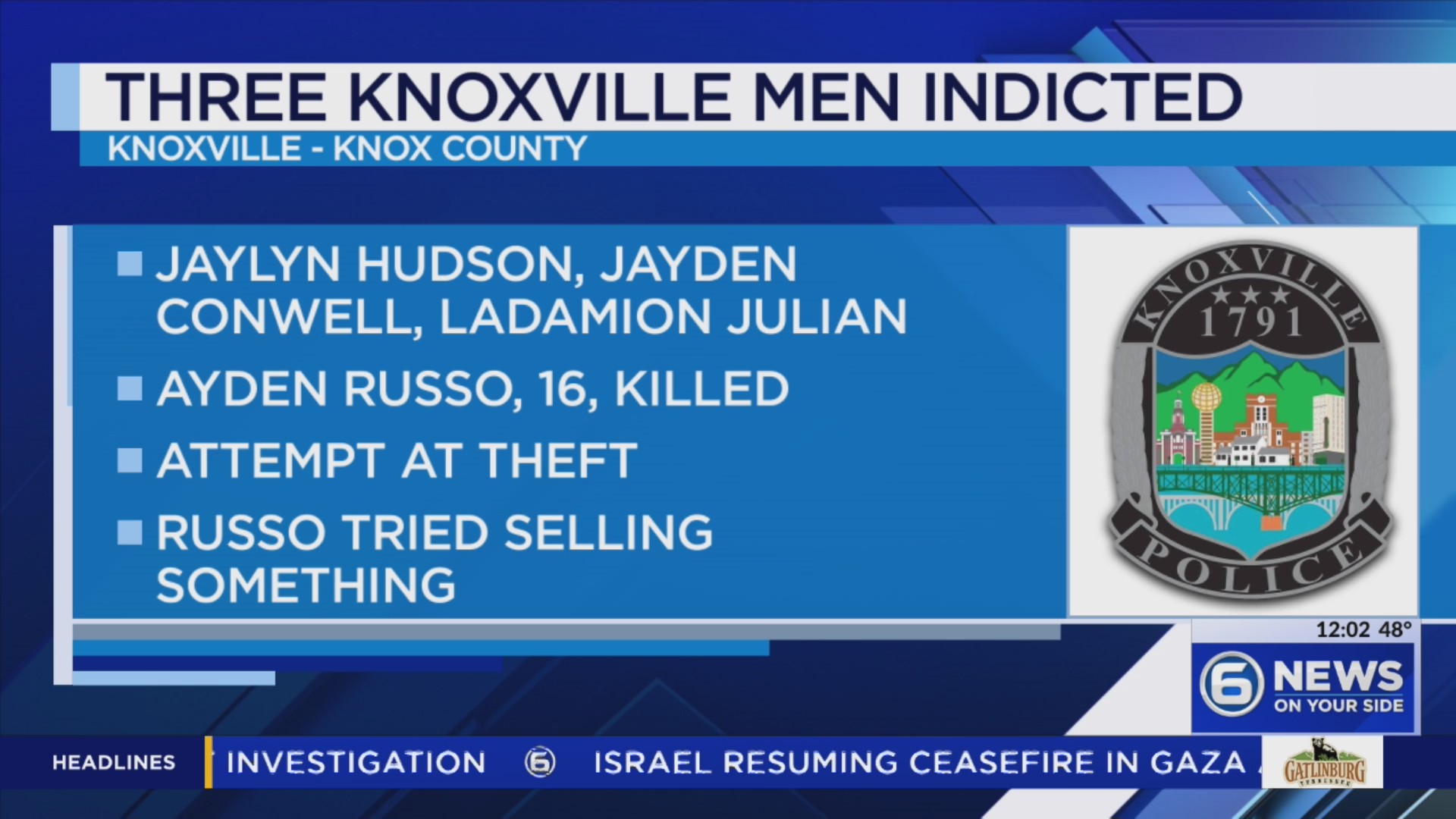 Three Knoxville men indicted in murder of teen