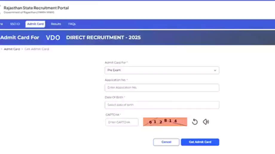VDO Admit Card 2025: Rajasthan VDO exam admit card released, download ...