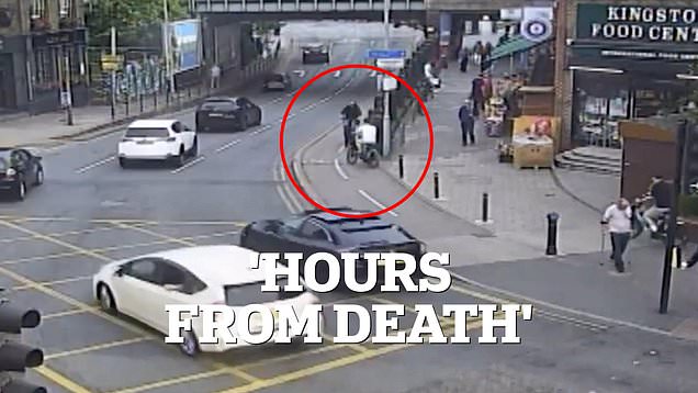 Moment cyclist 'nearly dies' after colliding with e-bike rider