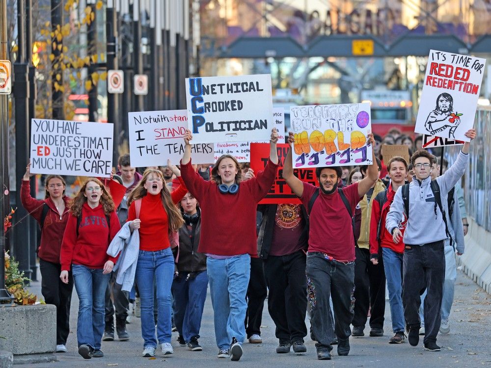 Students Rise in Calgary: Walkout in Support of Teachers