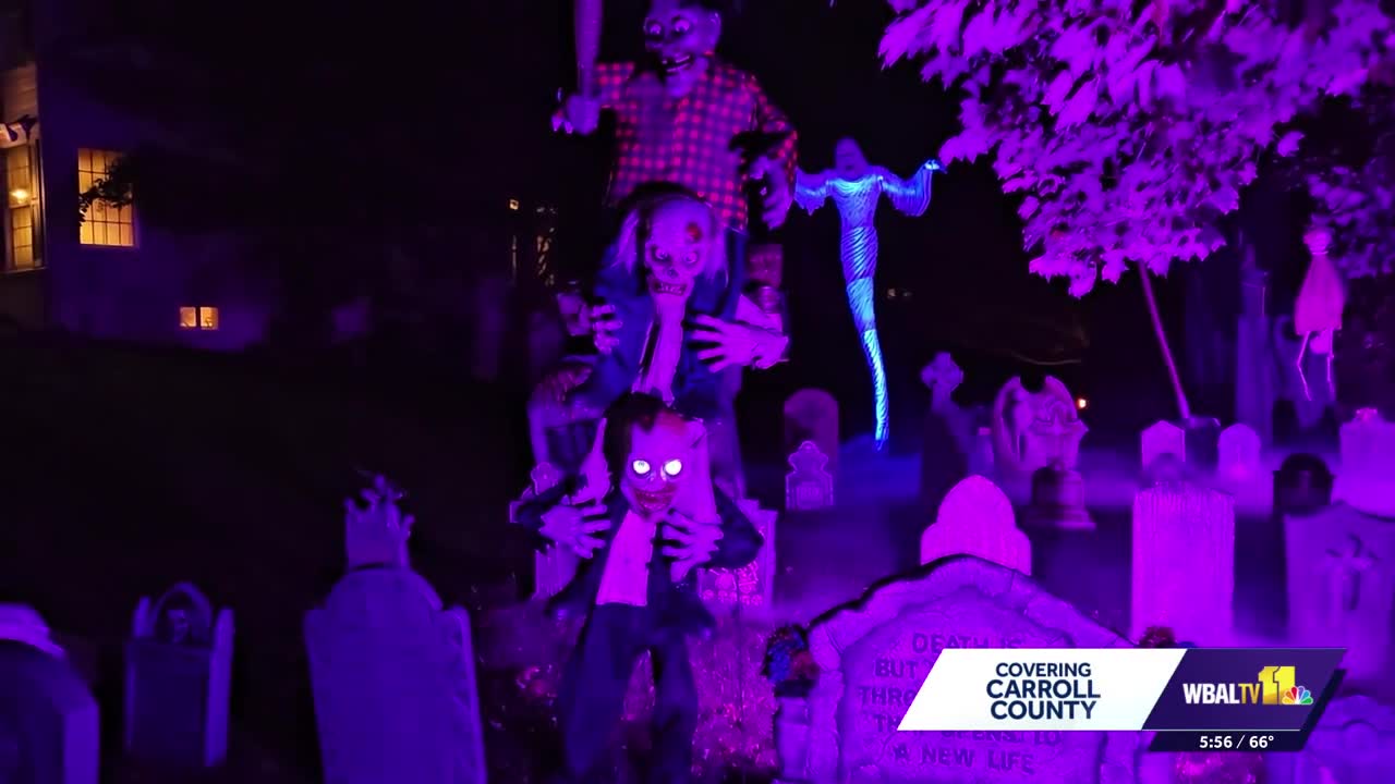 House features haunted cemetery for Halloween