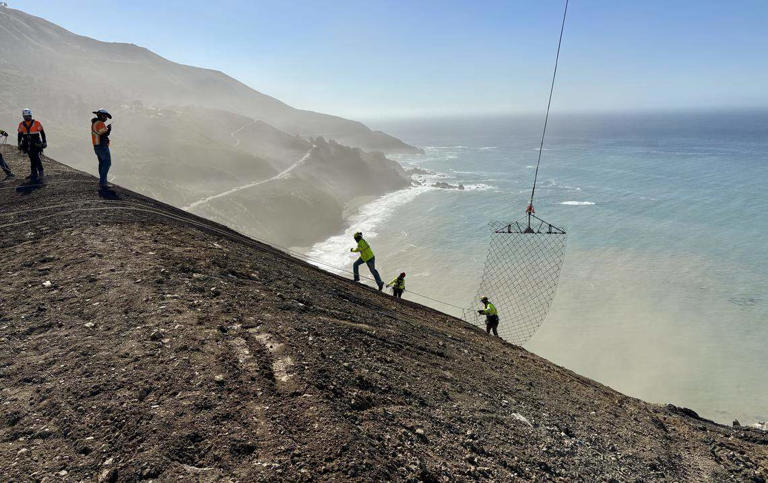 Hwy. 1 slide update: Caltrans installs cable nets to prevent falling rocks