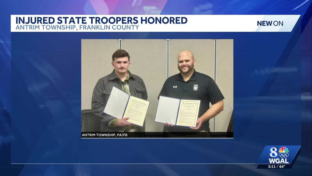 Pennsylvania state troopers honored after being wounded in Franklin County