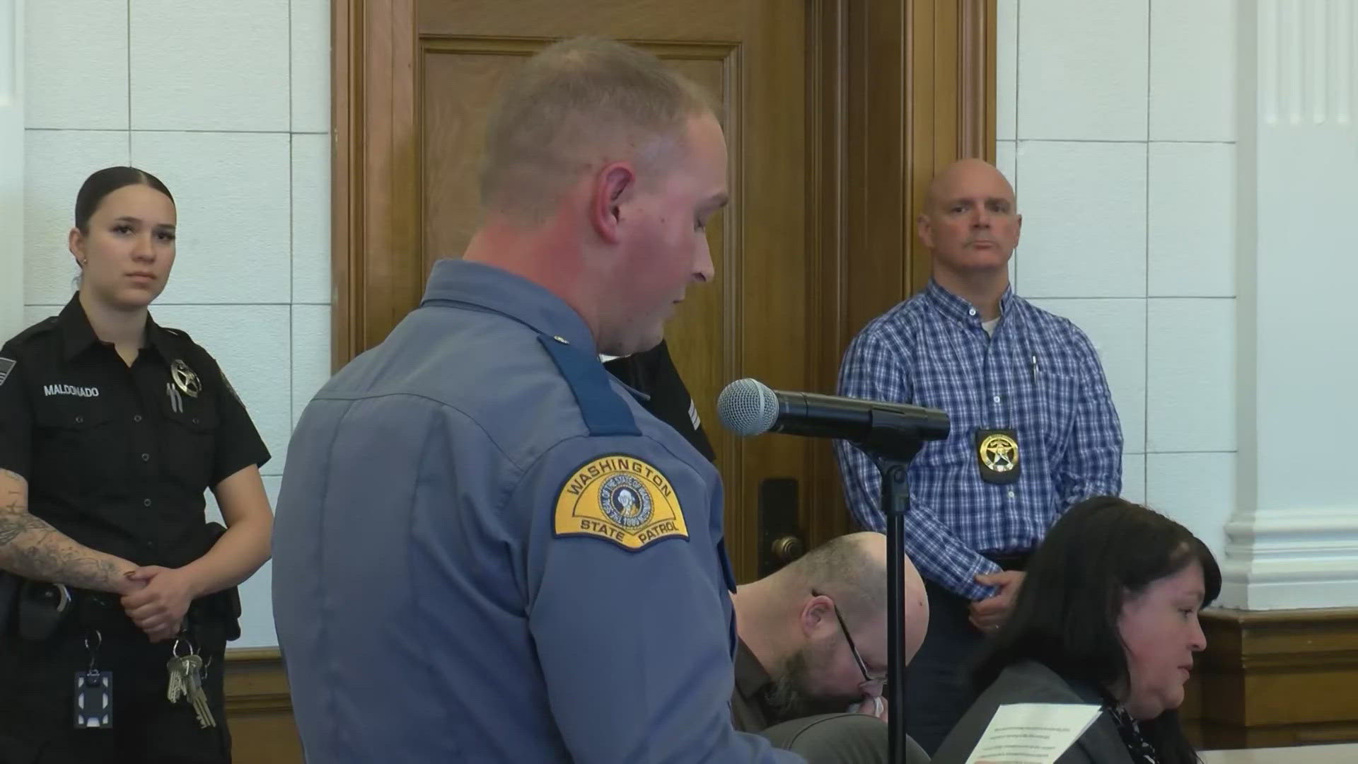 Trooper ambushed, shot in Walla Walla addresses attacker in court