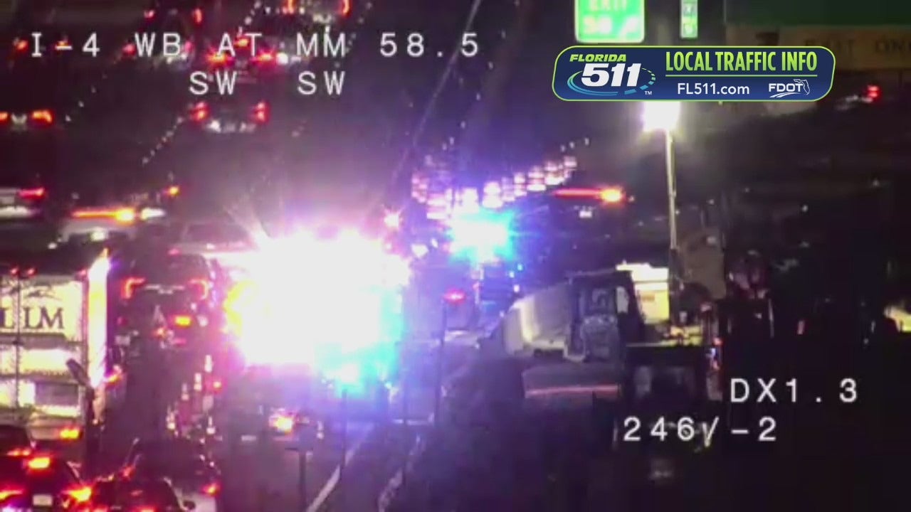 Manhunt for 2 after chase ends in crash on westbound I-4: FHP