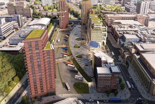 A visual of the redesigned transport hub, where Buchanan bus station is situated.