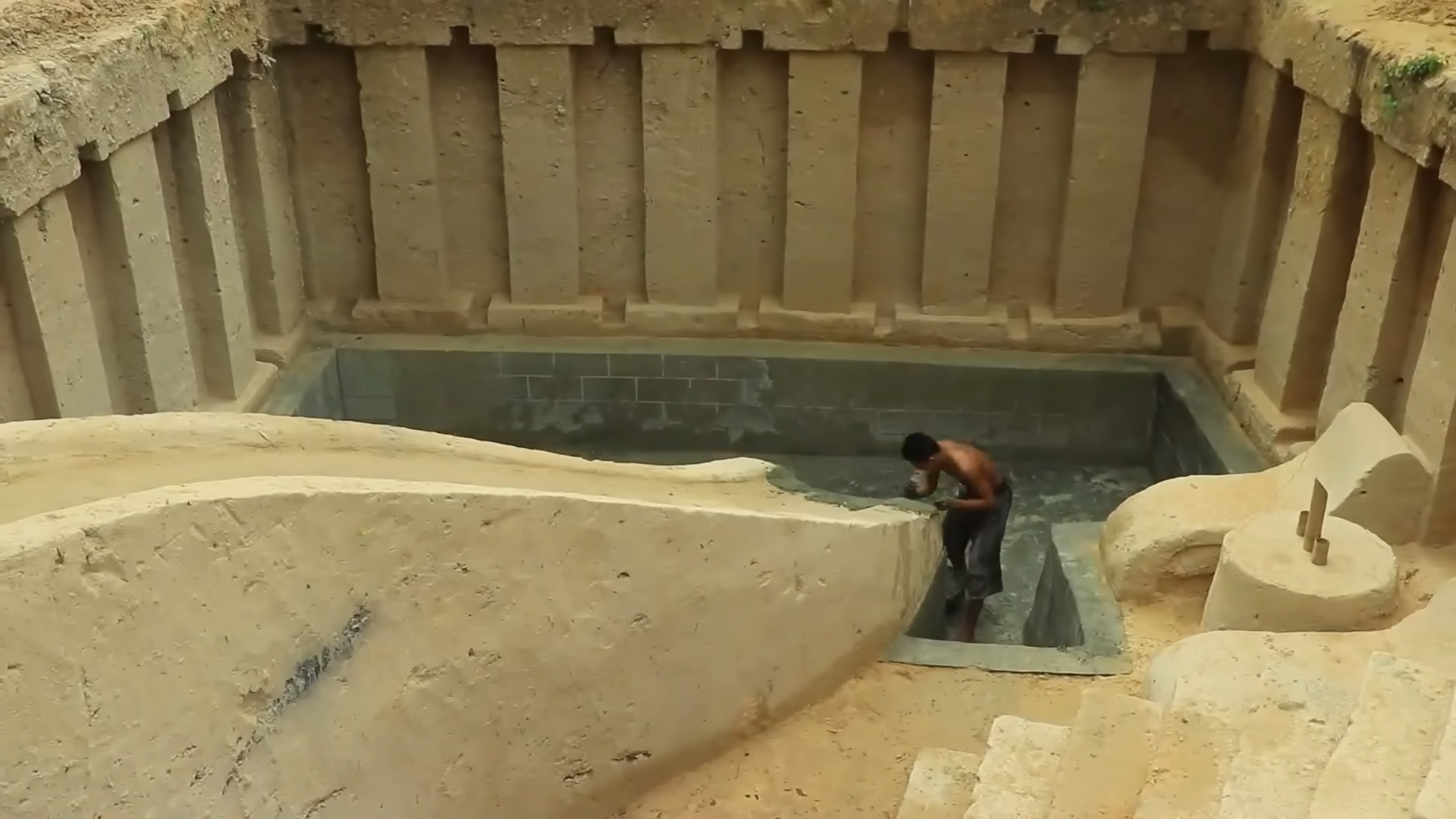 How Two Men Built Underground Pool & a Living Room