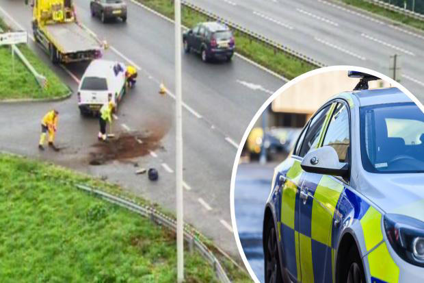 Police issue update after car flipped on its roof in A-road crash