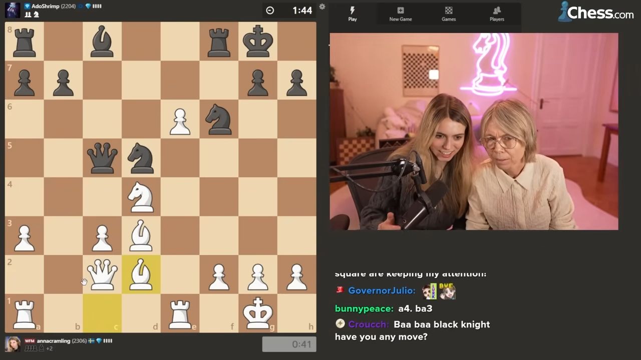 Playing hand and brain chess with my grandmaster mom got intense