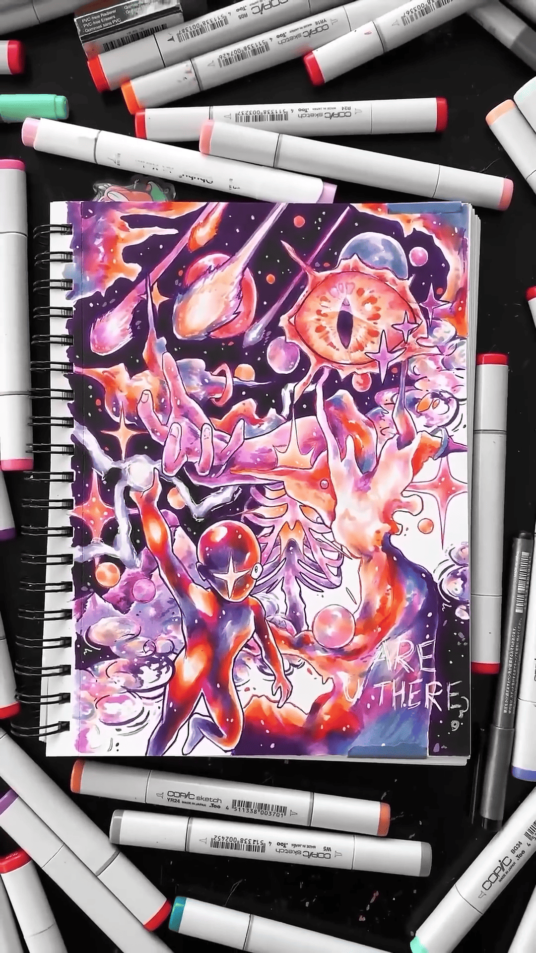 Galaxy Doodle Using Copic Markers