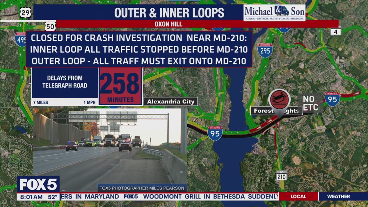 Deadly I-495 crash causes massive delays