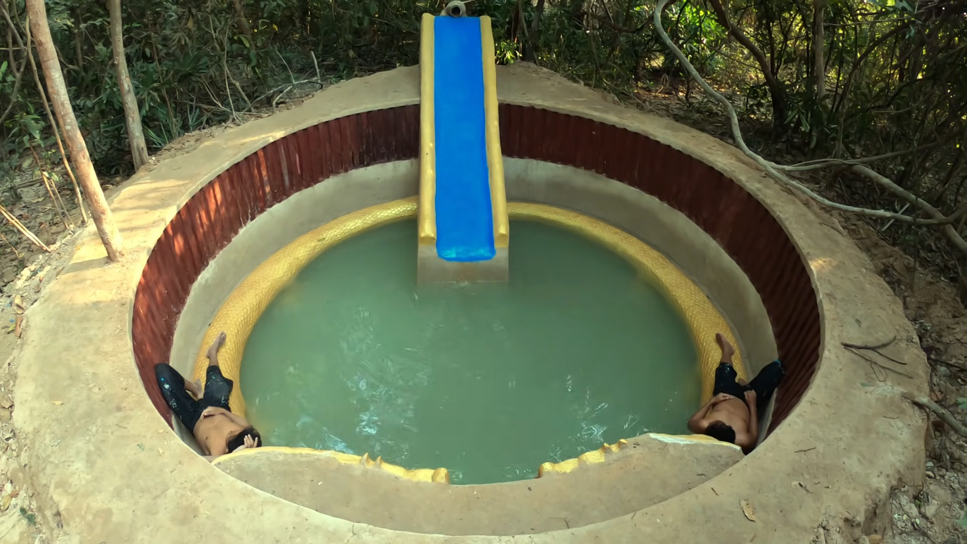 How Two Men Built Tunnel Waterslide to a Dragon Pool