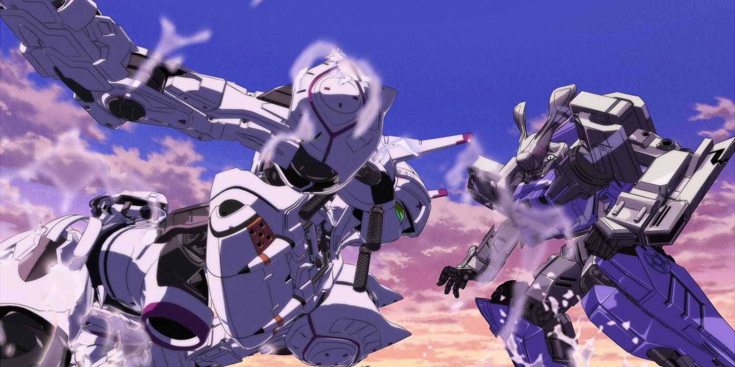 The Alexander Knightmare Frame, from Code Geass: Akito the Exiled, in battle