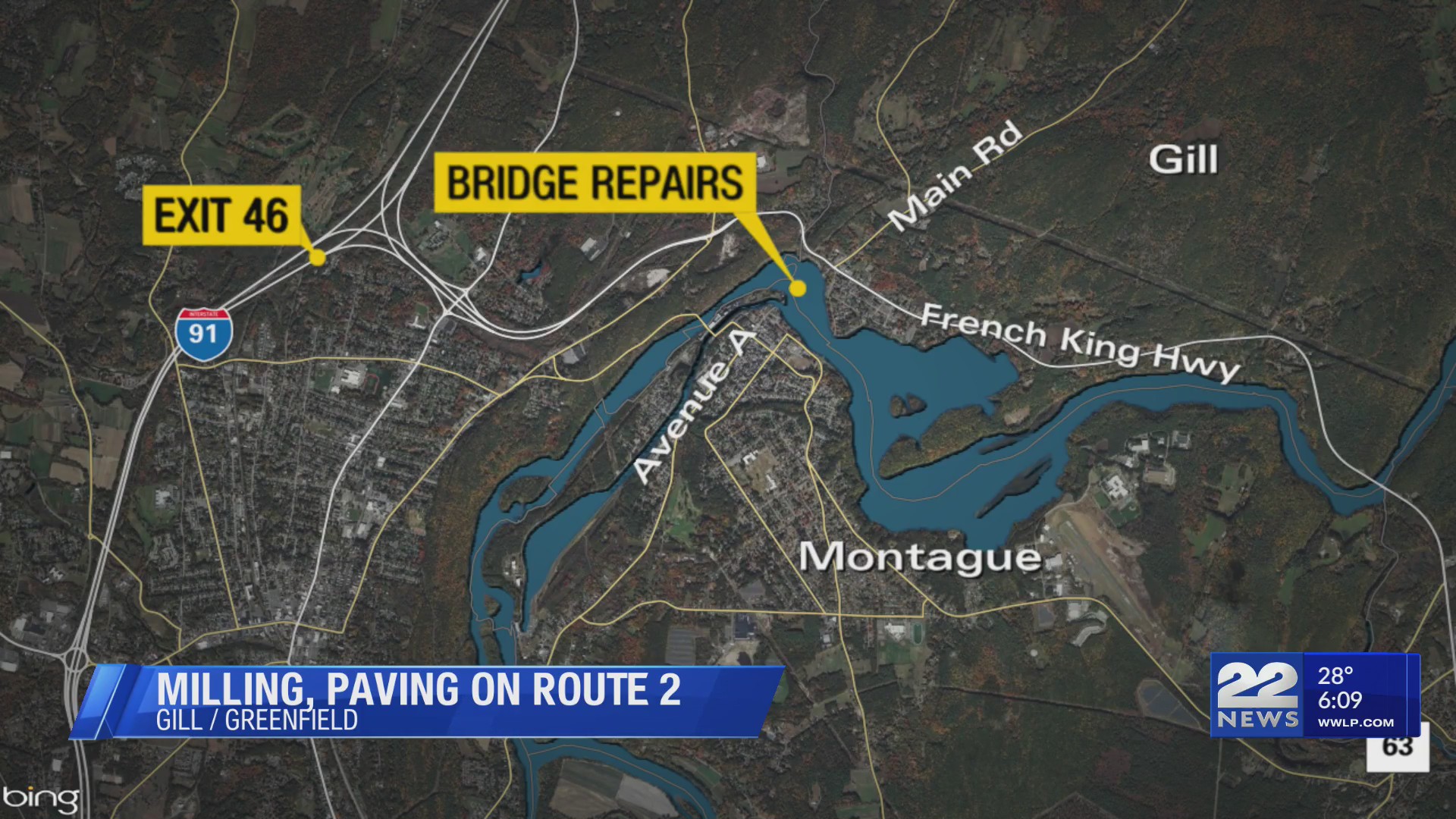 MassDOT begins Route 2 bridge work in Gill/Greenfield