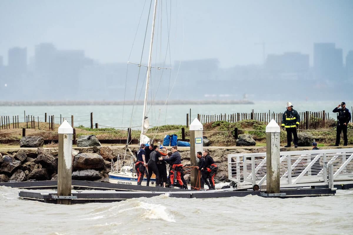 Alameda Fire, Police Rescue Woman from Boat near Encinal Boat Ramp