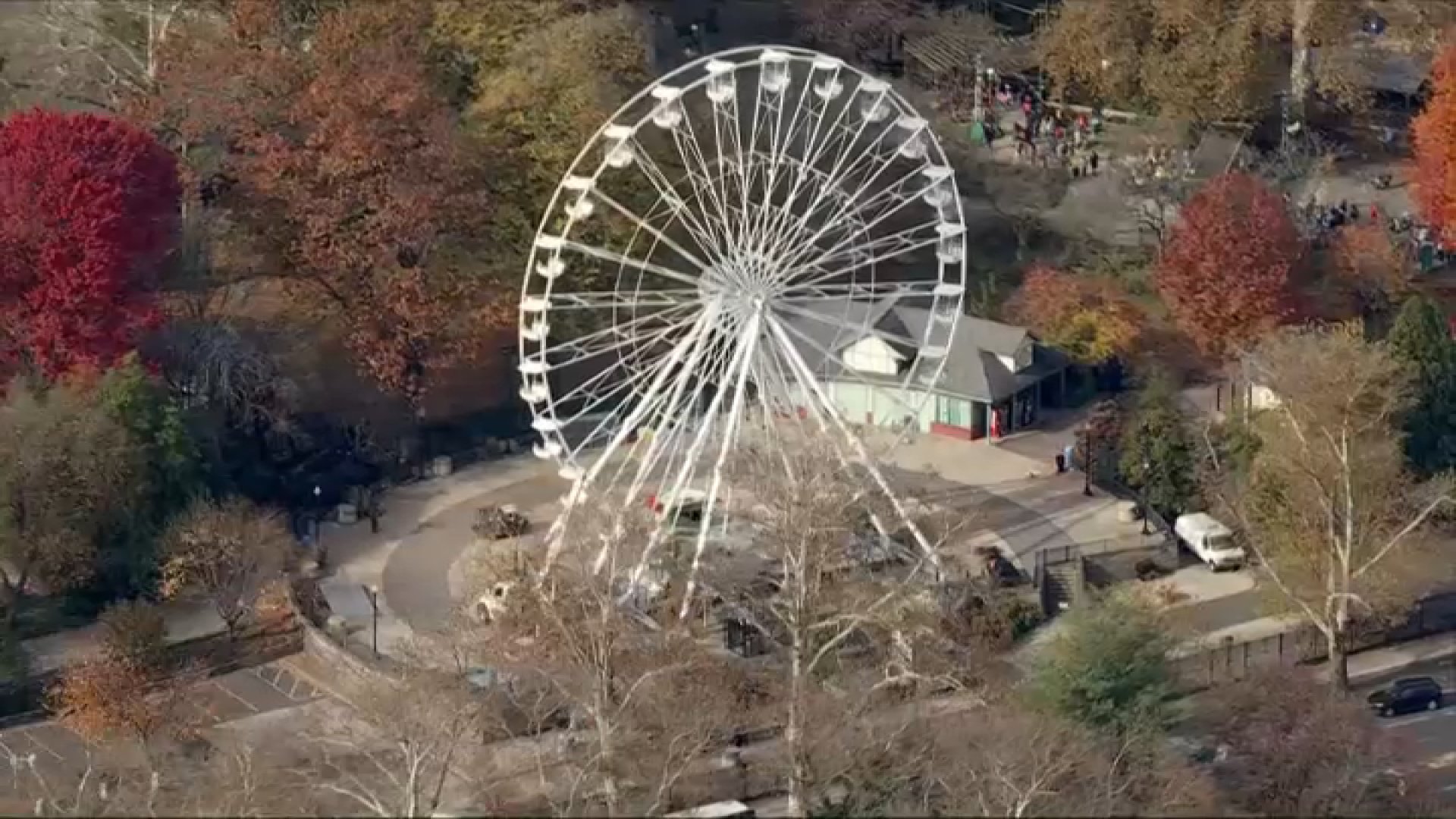 Crews work to install 110-foot Ferris wheel at the Philadelphia Zoo
