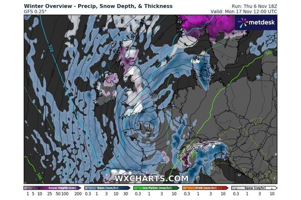 UK snow maps show 10 days of heavy blizzards as Scotland to Cornwall ...