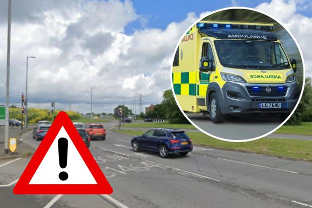 Motorcyclist taken to hospital after crash on major south Essex roundabout