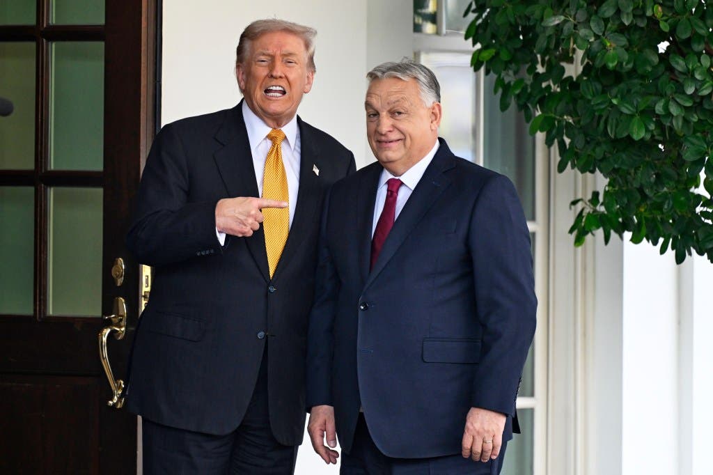 Президент Дональд Трамп приветствует премьер-министра Венгрии Виктора Орбана в Белом доме 7 ноября в Вашингтоне. (AP Photo/John McDonnell)