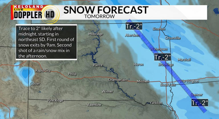 Snow chances ahead this weekend; Cold temperatures Sunday