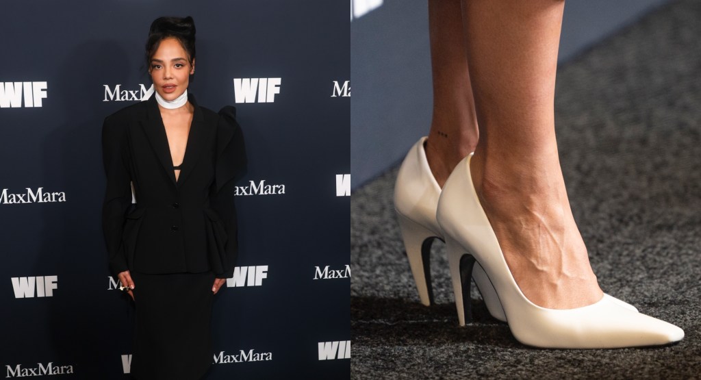 Tessa Thompson Keeps It Sleek in White Jude Pumps at the 2025 WIF