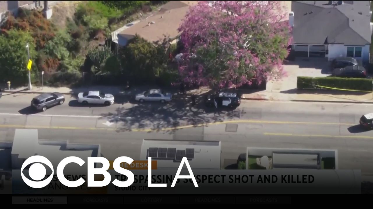 An alleged trespasser shot and killed at a Studio City home