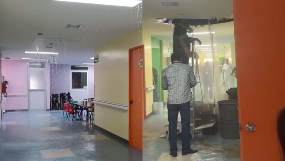 Fuga de agua inunda pasillo al interior de Clínica 25 del IMSS en ...