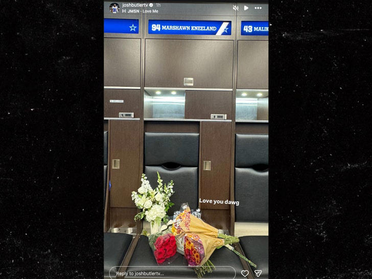 Flowers Placed at Marshawn Kneeland's Cowboys Locker After Tragic Passing
