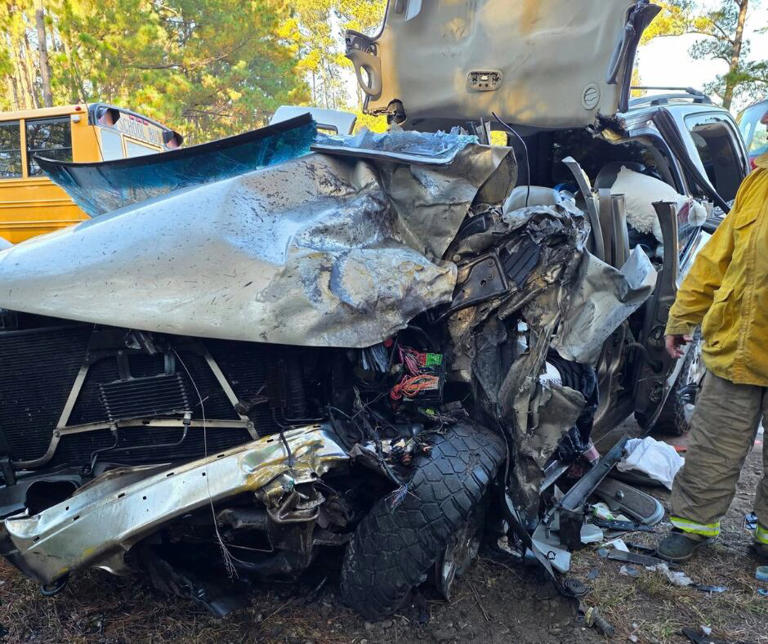 PHOTOS: Brunswick County school bus involved in crash