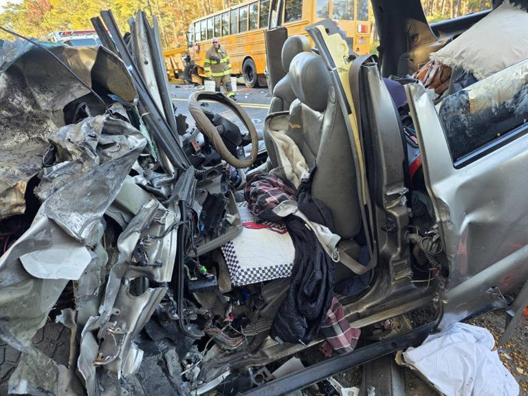 PHOTOS: Brunswick County school bus involved in crash