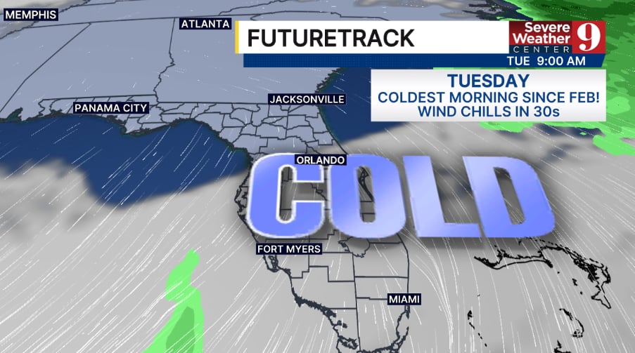 Coldest air of the season plunges into Central Florida