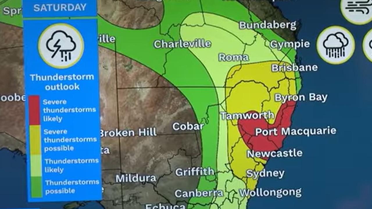 ‘Giant sized hail’ warning ahead of storms