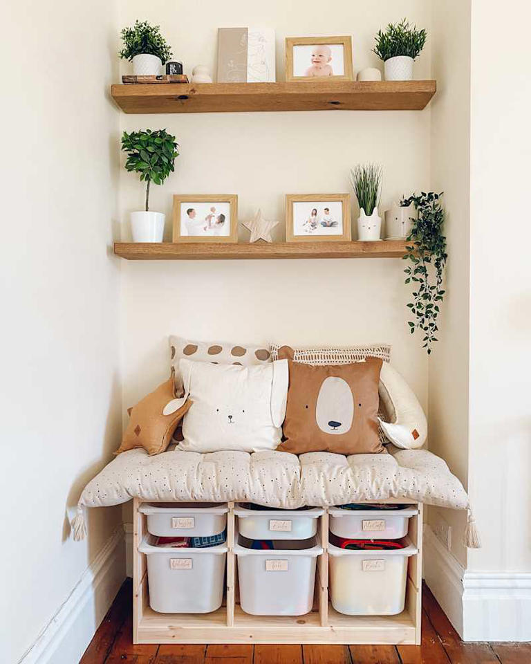 A $200 IKEA hack doubled the storage in this empty living room corner