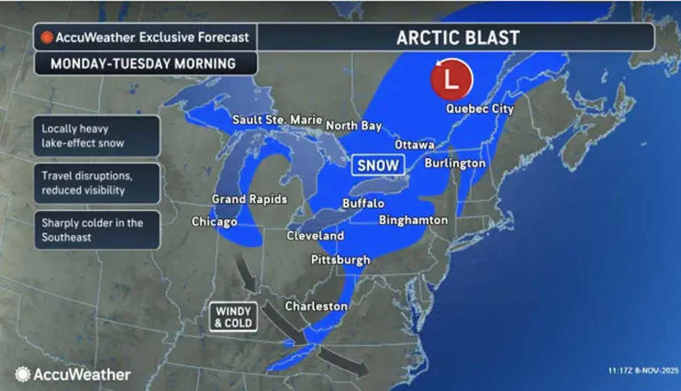 Cold Air Mass Will Bring First Snow Of Season To Parts Of Northeast