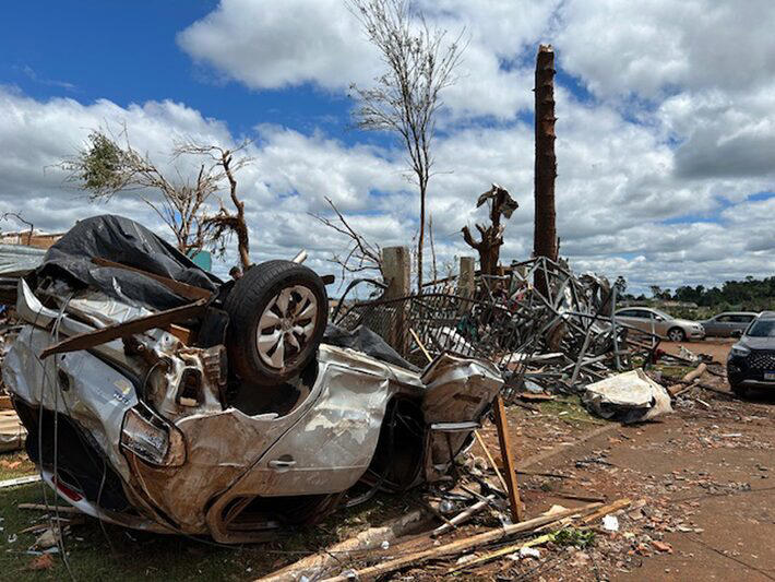 Tornado deixou rastro de destruição em cidade do interior do Paraná Foto: Rubens Anater/Estadão