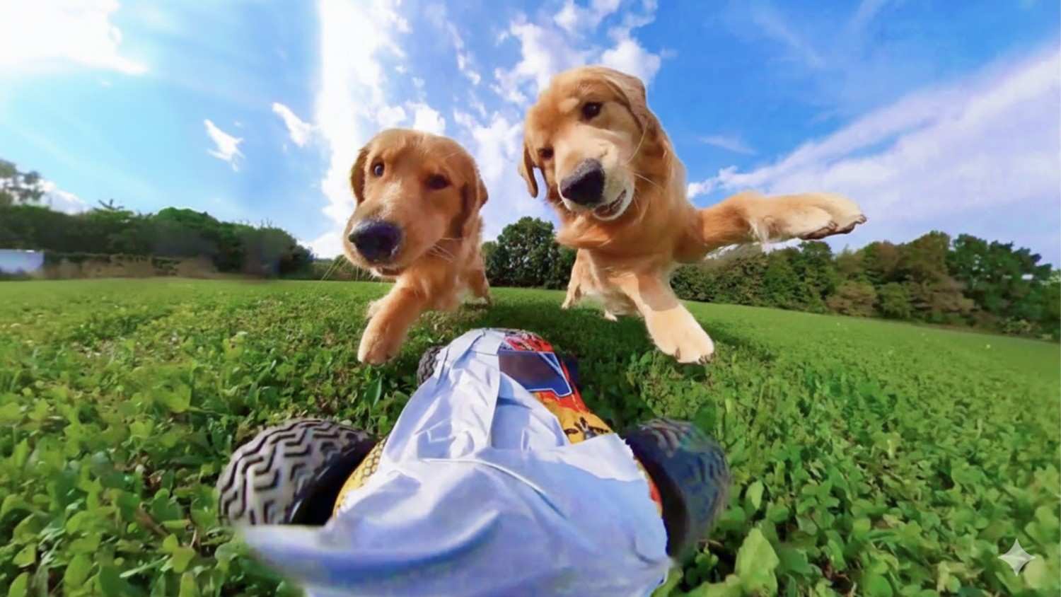 My Dogs Chase a Remote Control Car
