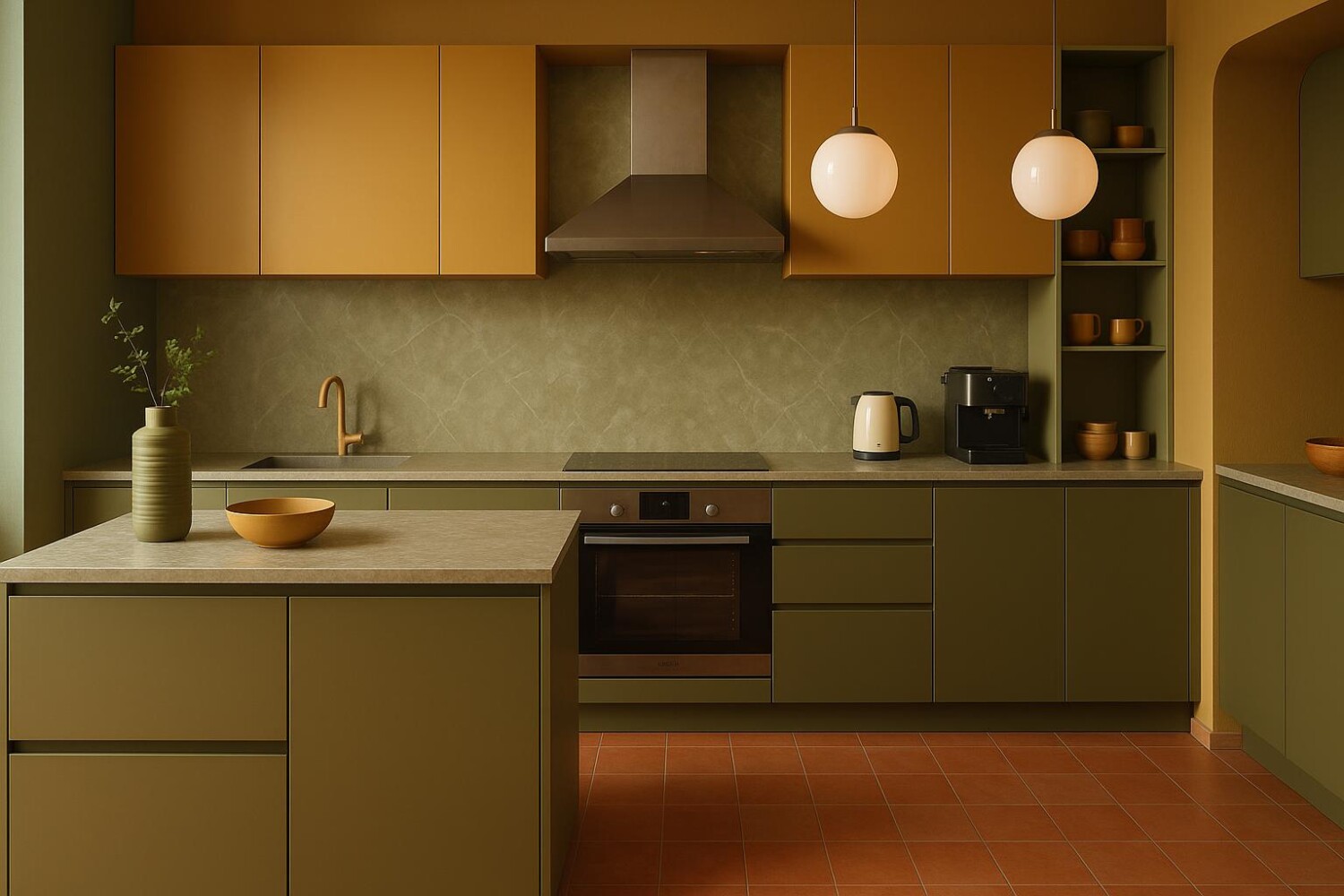 Les tendances cuisine 2026 : couleurs seventies, pierre frittée et ...