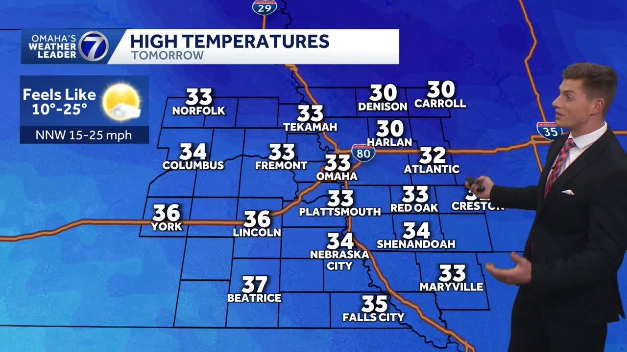 A very cold Sunday for the Omaha area