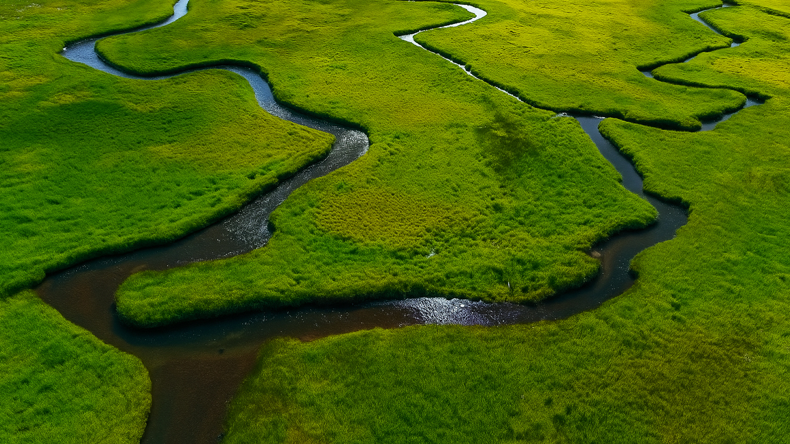 De rivier die kunstwerk lijkt