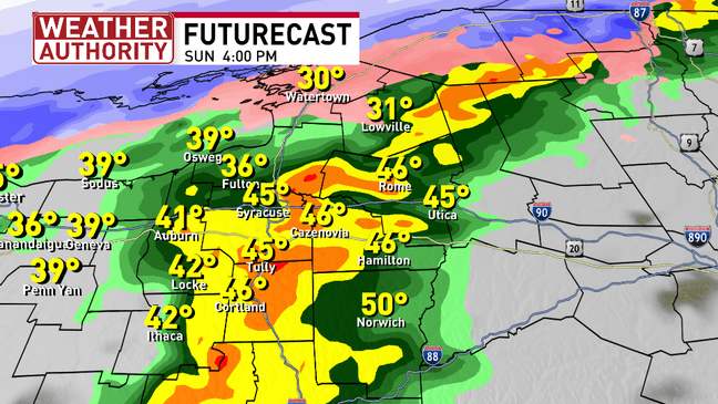 Frozen precipitation will impact roads and trees in NNY Sunday and ...