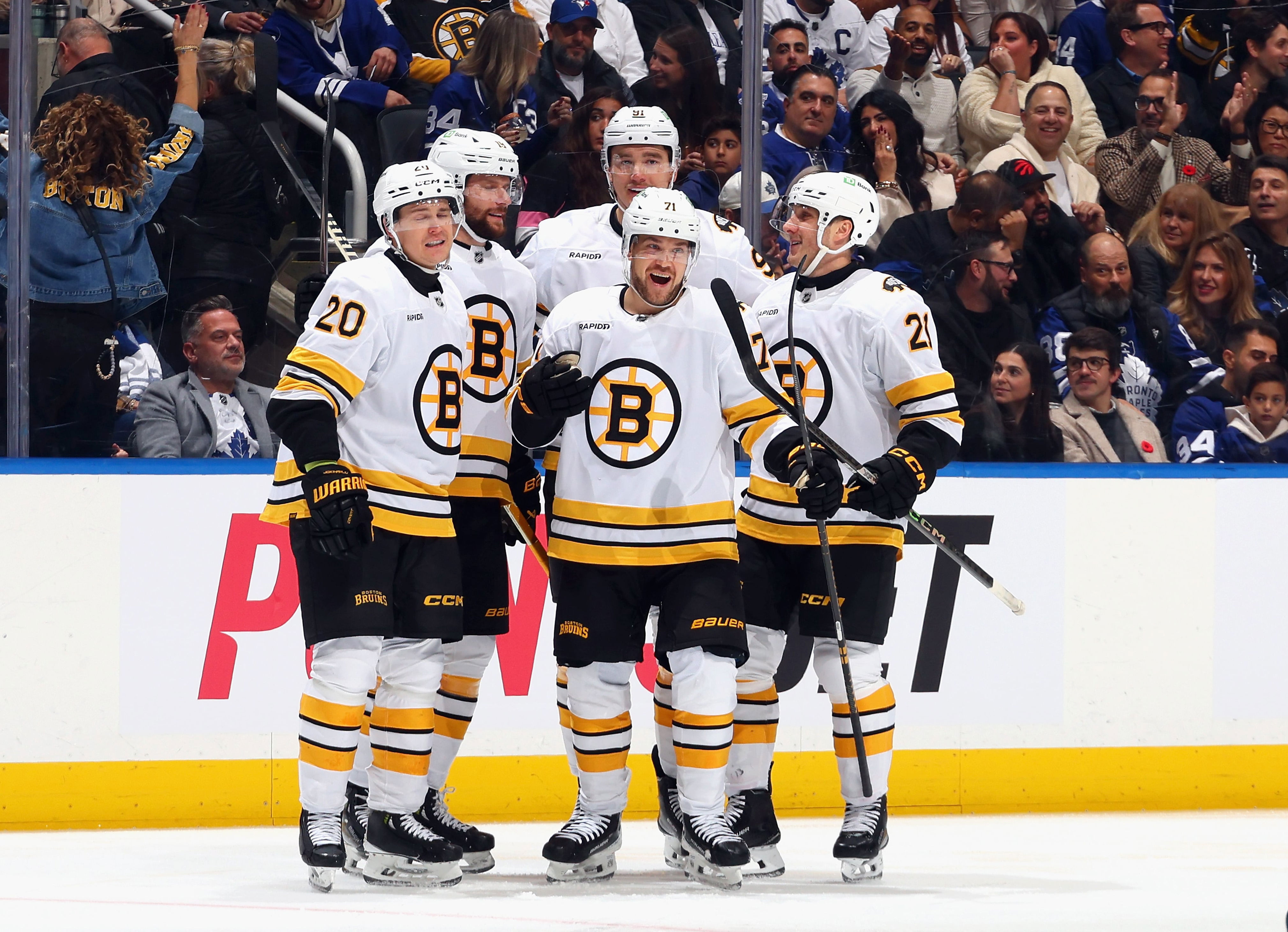 Minten scores against former team as Bruins beat Maple Leafs 5-3 for ...