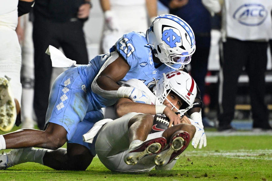 UNC football, 'balling in Carolina blue,' racks up sacks with potent pass rush vs Stanford