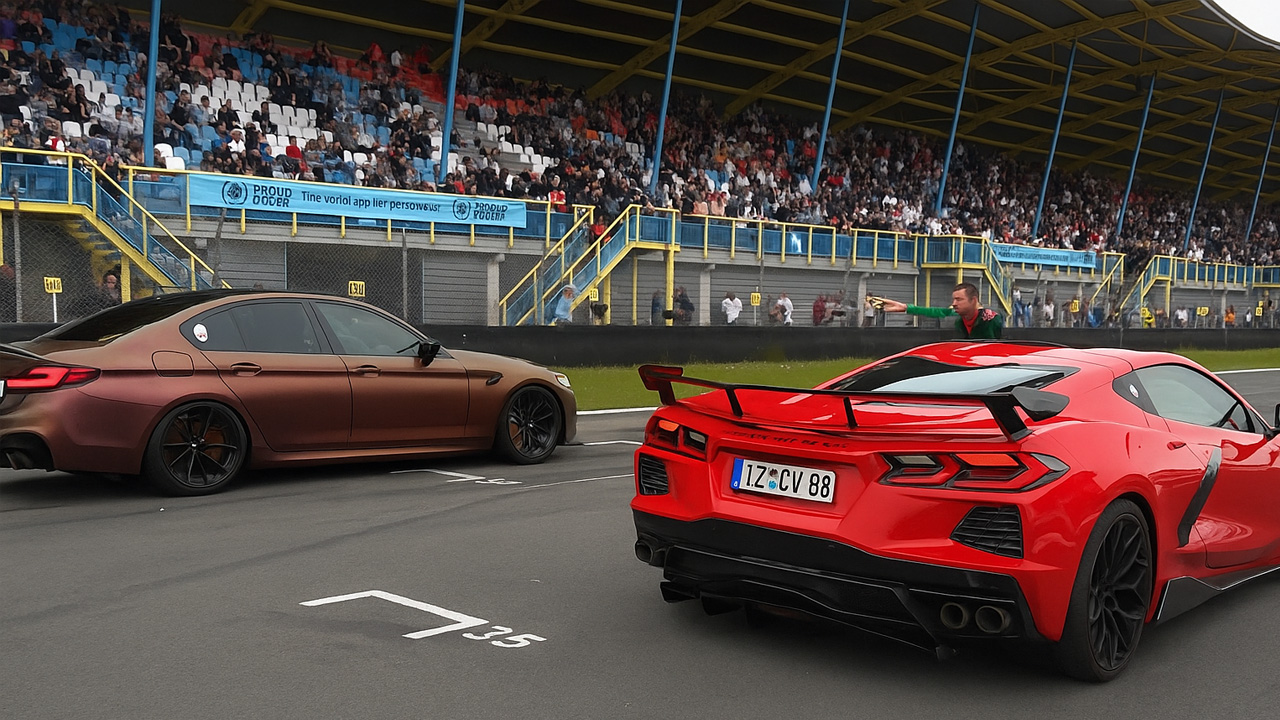 BMW M5 vs Corvette C8 Drag Racing Showdown