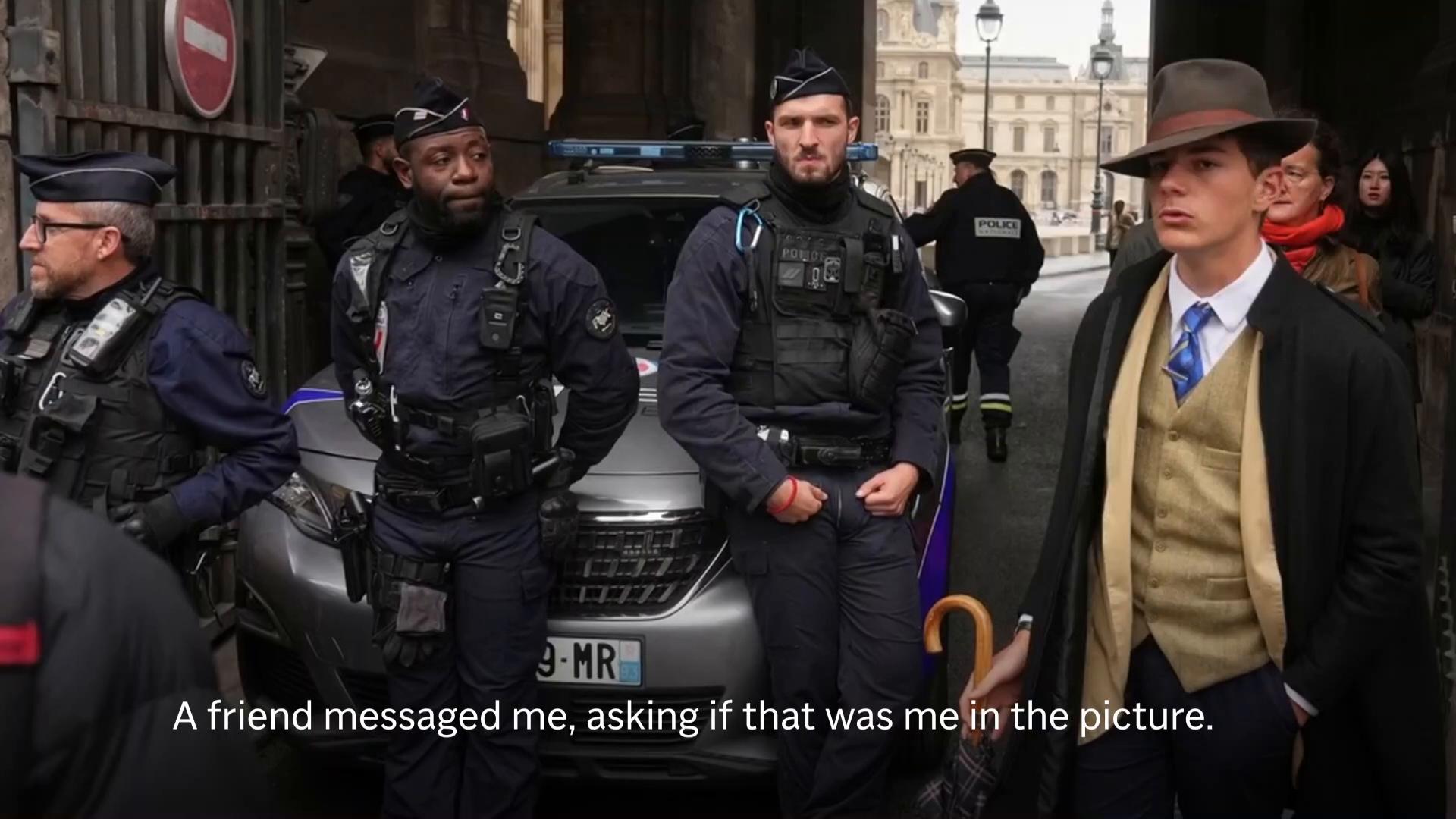 Dapper French teen behind Louvre heist 'Fedora Man' photo embraces his ...