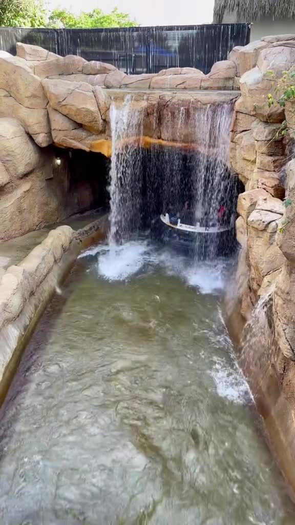 Braving the Waterfall on a Wild River Rapids Ride